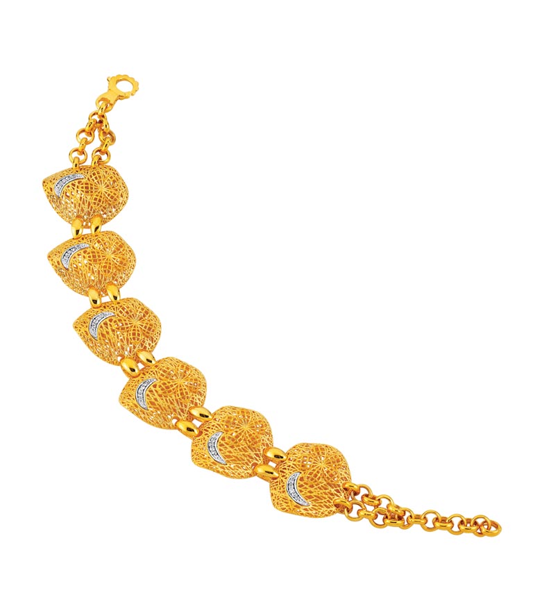 Antique gold bracelet custom design 22k